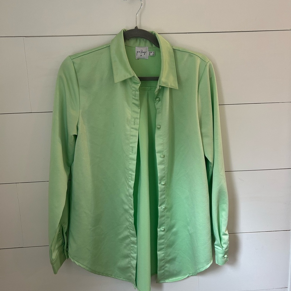 Lime Green Silly Button-Up Shirt